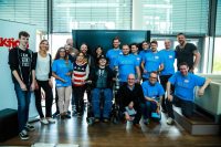 Hackathon - Gewinnerfoto zusammen mit Aktion Mensch und Microsoft